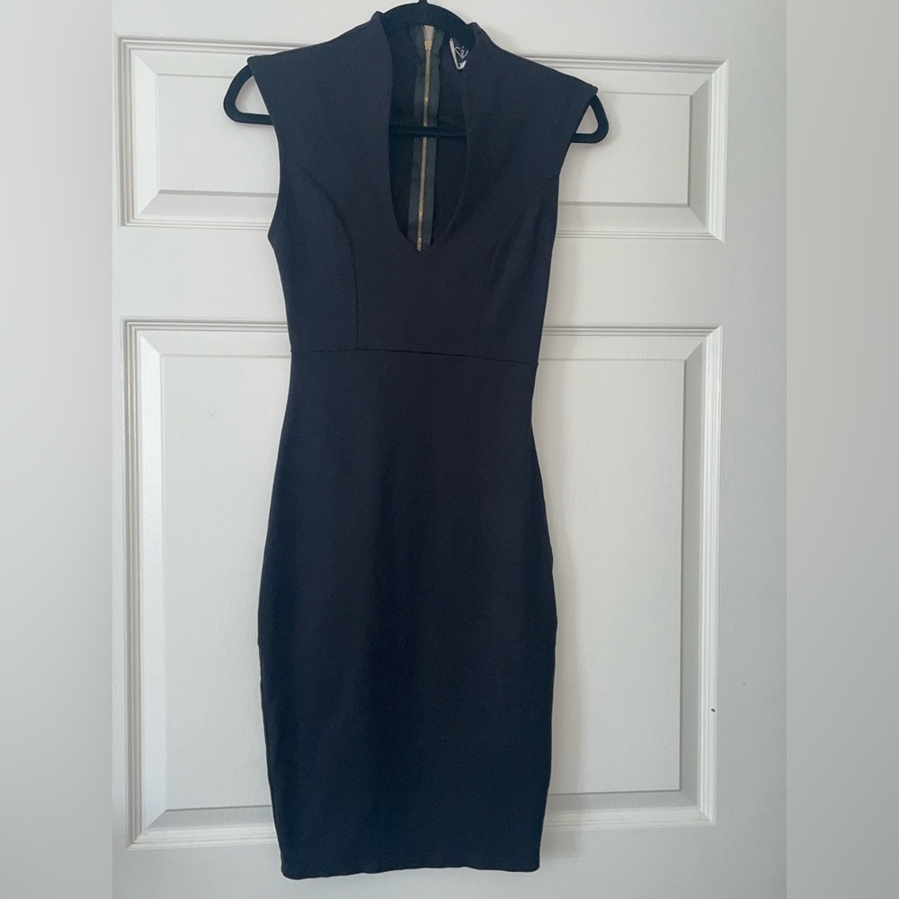 Black midi dress